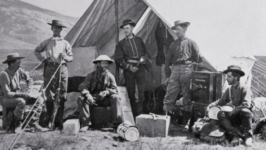Hayden Expedition Camp in 1872 taken by William Henry Jackson