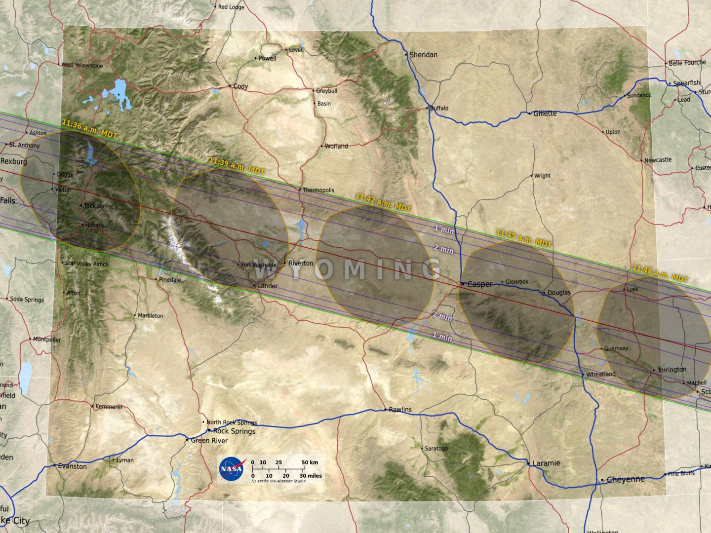 The Solar Eclipse Path Of 2017 Across Wyoming